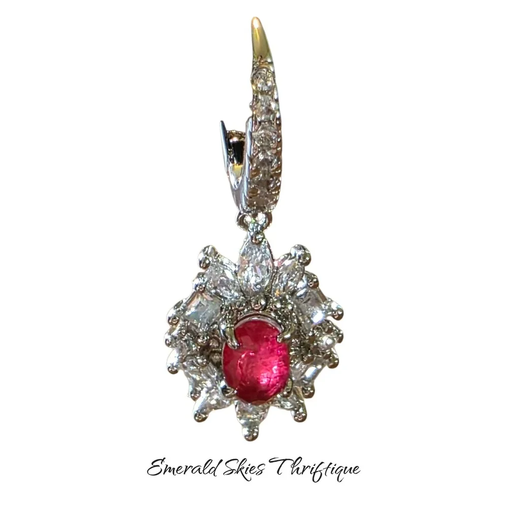 Bomb party dangle earrings chase your dreams ruby free ship